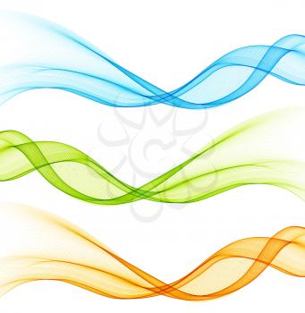 Set of color curve lines design element. Vector illustration