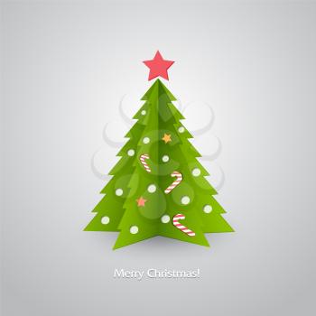 Vector illustration Christmas tree in red background. EPS 10