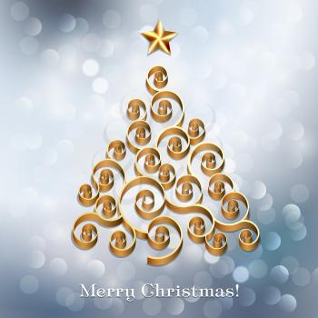 Christmas tree silver holiday background