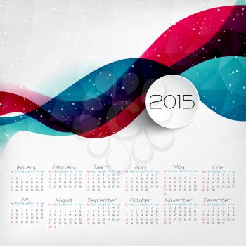 2015 Year Calendar.  Vector illustration.  EPS 10
