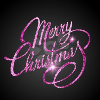 Merry Christmas Lettering Design. Vector illustration. EPS 10