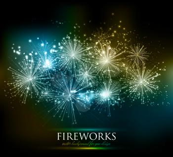 Vector abstract Holiday Fireworks Background for your design
