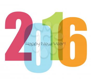Happy new year greeting with number 2016.  Vector illustration