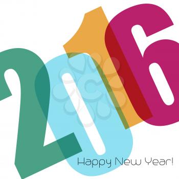 Happy new year greeting with number 2016.  Vector illustration