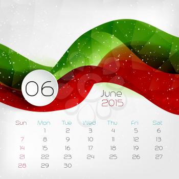 2015 color  Calendar. July. Vector illustration.  EPS 10