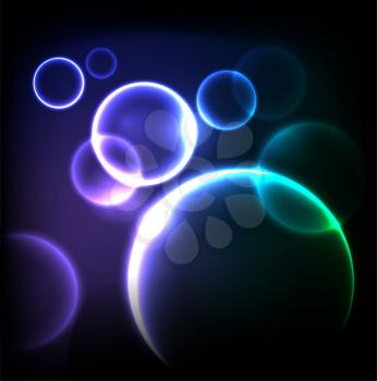 Vector Abstract light background with shiny baubles