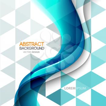 Vector Abstract background curved lines with triangle. Template brochure design