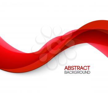 Abstract smooth color wave vector. Curve flow red motion illustration. Red wave