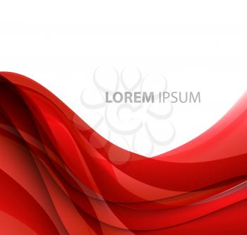 Vector Abstract red curved lines background. Template brochure design