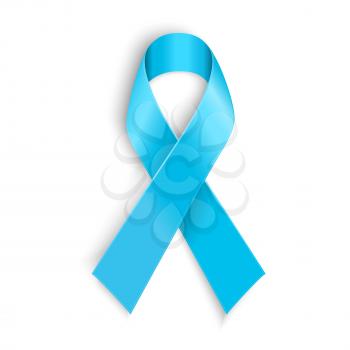 Vector Light blue ribbon as symbol of prostate cancer