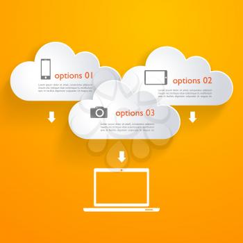 Vector Network clouds with infographic elements and icons