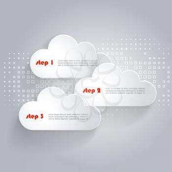 Vector Network clouds with place for text and technology background