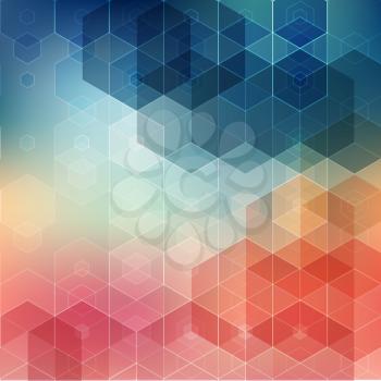 Vector  illustration Abstract geometric background with hexagon