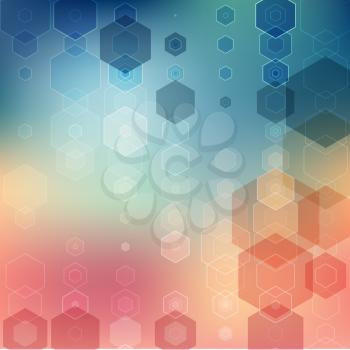 Vector  illustration Abstract geometric background with hexagon