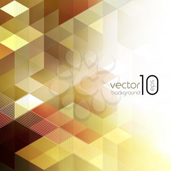 Vector color abstract geometric banner with cube .
