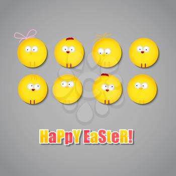 Vector illustration Easter card with chicken. EPS 10