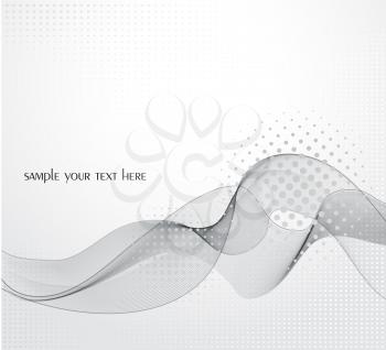 Abstract gray wave vector background. EPS 10