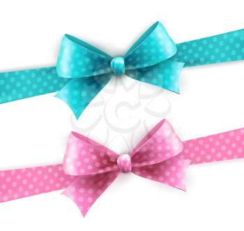 Vector  illustration isolated polka dots bow for greeting card