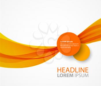 Vector abstract orange wave background for flyer design