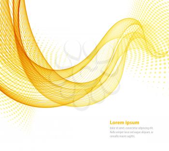  Vector smooth Yellow Transparent abstract waves For cover book, brochure, flyer, poster, magazine, website, annual report