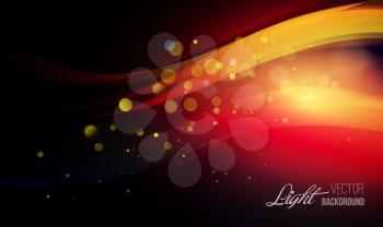 Abstract background with shiny wave and bokeh light. Vector illustration. Glitter abstract