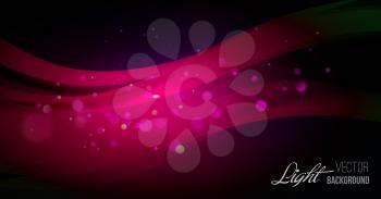 Abstract background with shiny wave and bokeh light. Vector illustration. Glitter abstract