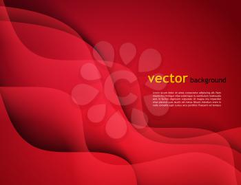 Abstract vector template design, brochure, Web sites,  leaflet, with colorful red waves backgrounds. Red wavy pattern