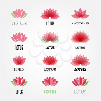Vector lotus flowers design for spa,  yoga class, hotel and resort