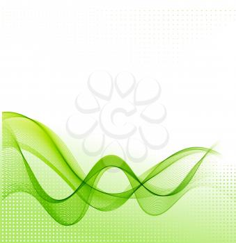 Vector Green smoke wave abstract background