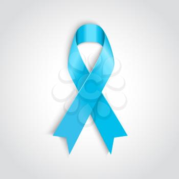 Vector Light blue ribbon as symbol of prostate cancer