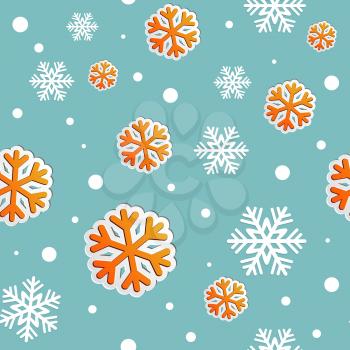Vector  Abstract Christmas  seamless background with snowflakes