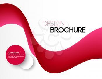 Abstract pink wavy lines.  Colorful red wave vector background. Brochure or website design.