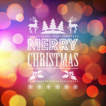 Christmas light vector background.  Typographic poster. EPS 10