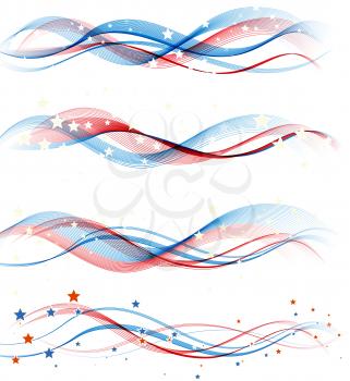 American Independence Day. Set of Patriotic design elements  Vector illustration