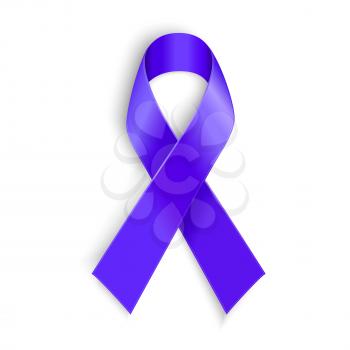 Purple ribbon. Symbol of general cancer awareness, Lupus awareness, drug overdose, domestic violence, Alzheimer disease