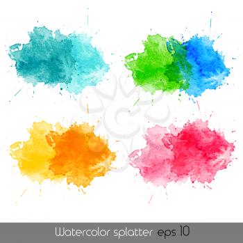 Set of Watercolor splatters. Vector illustration EPS 10