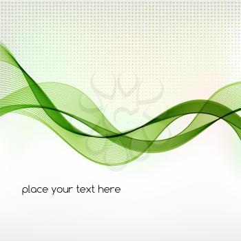 Vector Green smoke wave abstract background