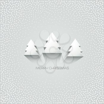 Christmas tree greeting card. Vector paper design