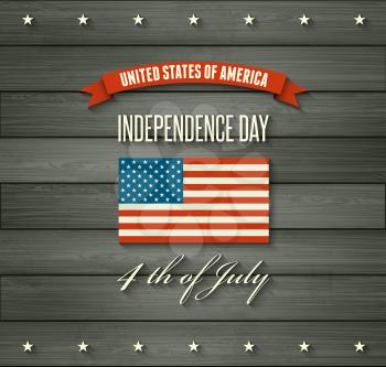 Independence day background. United States flag. USA flag. American symbol on wooden background