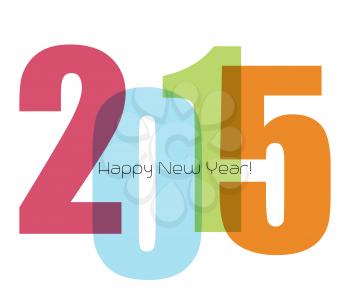 Happy new year greeting with number.  Vector illustration