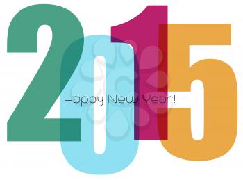 Happy new year greeting with number.  Vector illustration