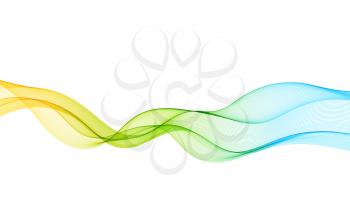 Abstract vector background with smooth color wave. Transparent wavy lines