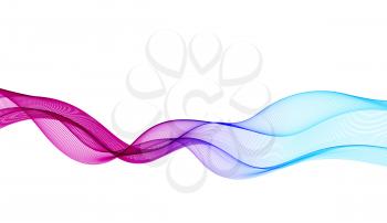Abstract vector background with smooth color wave. Transparent wavy lines
