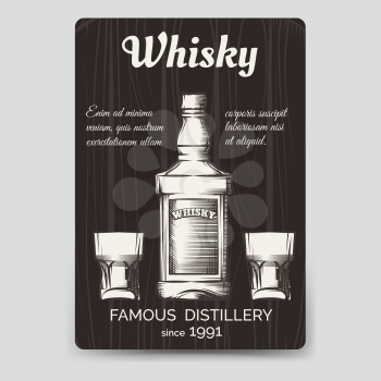 Whisky brochure flyer template vector A6 format
