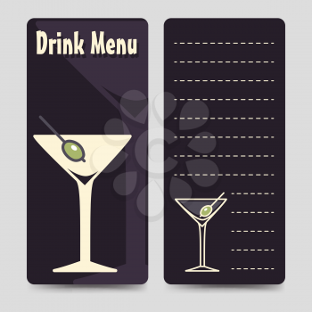 Drink menu brochure flyers template vector illustration