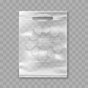 Plastic bag template for transperent mockup vector