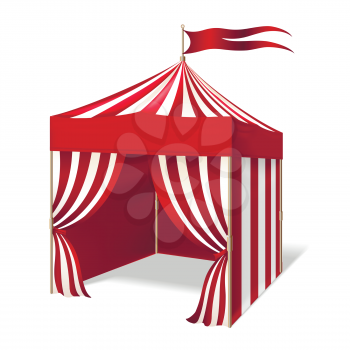 Vector circus or carnival tent for outdoor party on white background