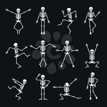 Skeleton dance. Funny dancing skeleton vector illustration