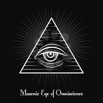 Omniscience vector icon. All seeing eye monochrome symbol