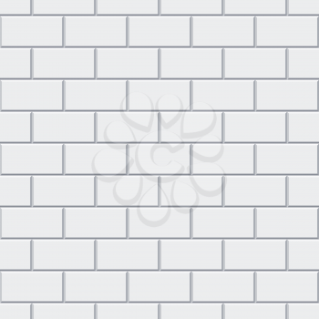 Vector white brick seamless pattern for bathroom or kitchen